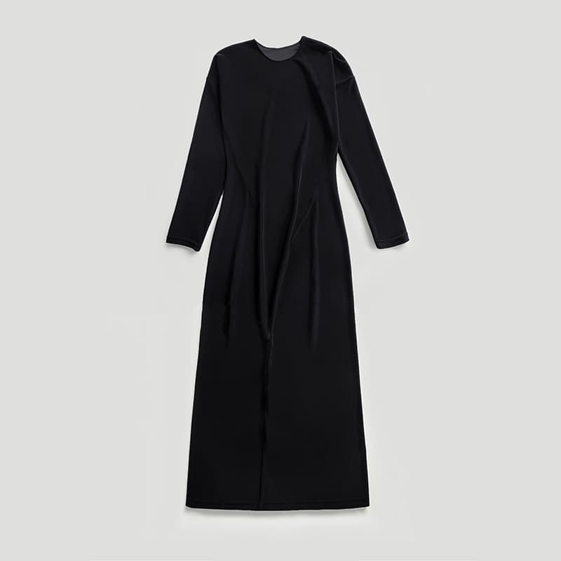 シンプル切替デザイン ニットワンピース