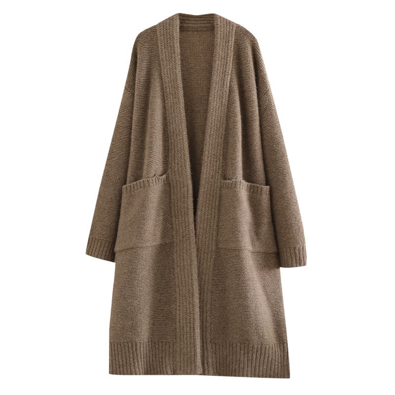 ニットワンピース ゆったりシルエットニットロングカーディガン