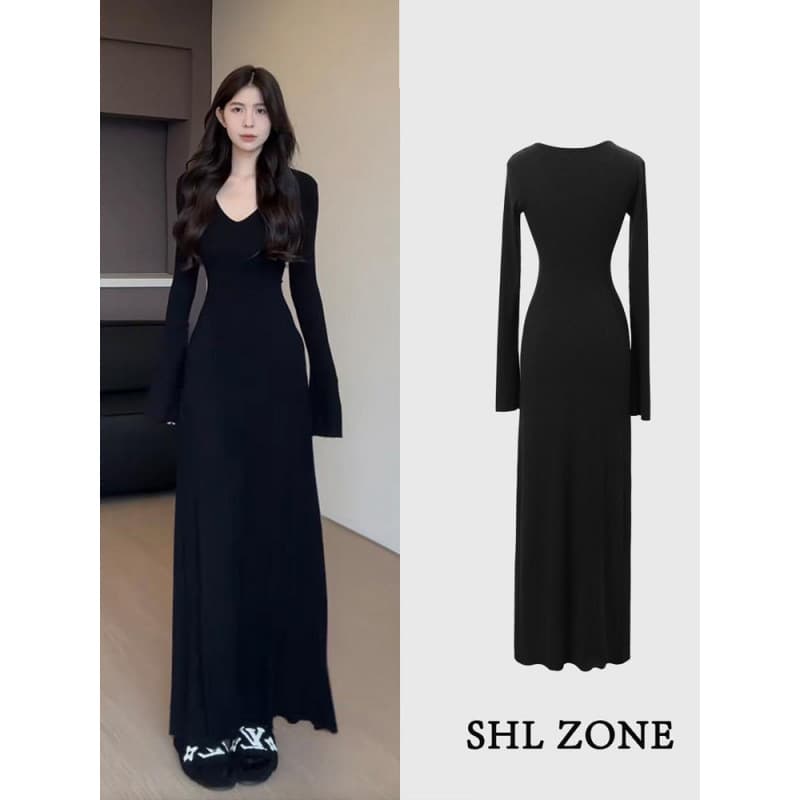 シンプル魅せニットワンピース